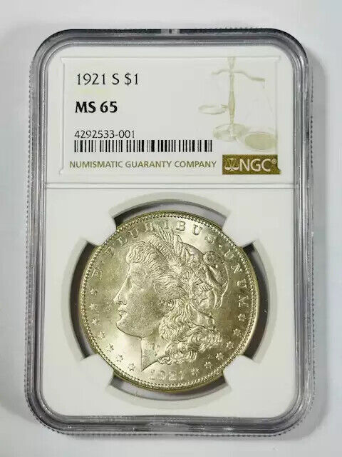 1921 S Morgan Silver Dollar NGC MS-65 Premium Quality!