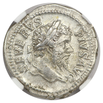 Ancient Roman: Sept. Severus (AD 193-211) AR Denarius NGC Choice VF