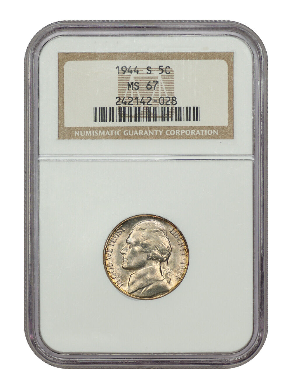 1944-S 5C NGC MS67 - Jefferson Nickel