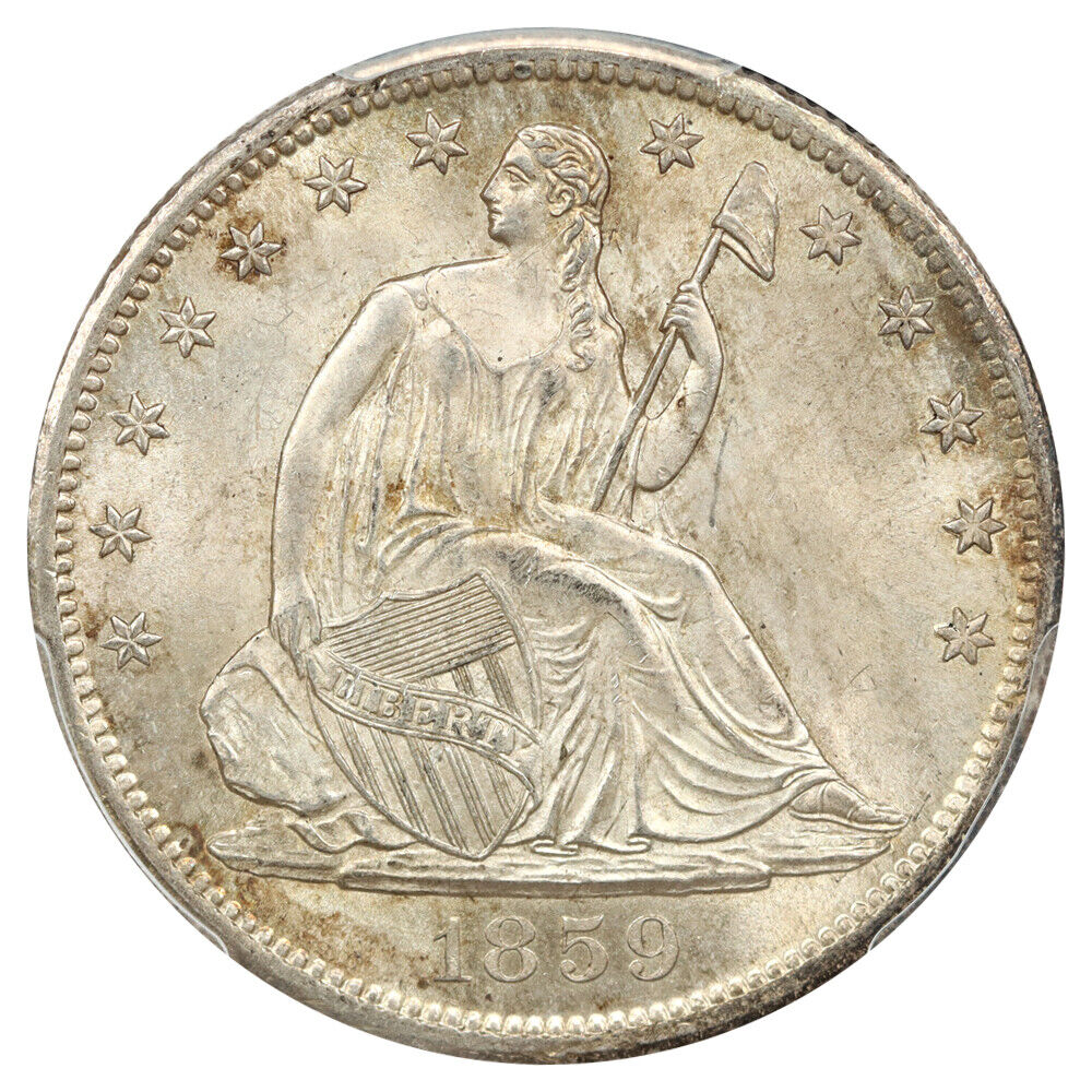 1859-S 50C PCGS MS65 ex: D.L. Hansen