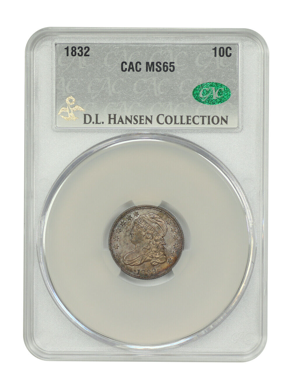 1832 10C CACG MS65 ex: D.L. Hansen - Capped Bust Dime