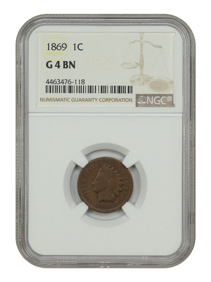 1869 1C NGC Good 04 - Indian Cent - Scarce Date