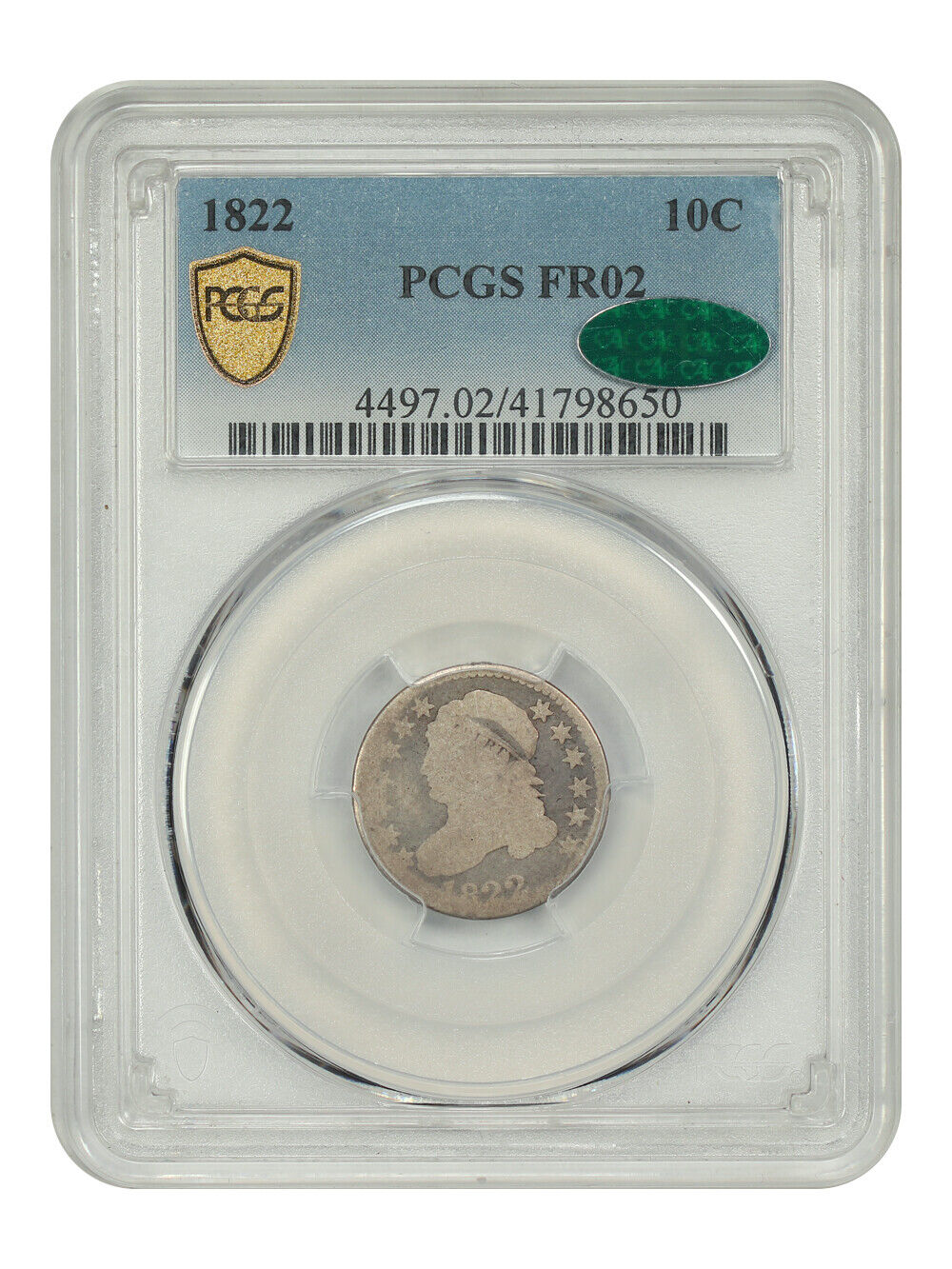 1822 10C PCGS/CAC Fair 02 - Capped Bust Dime