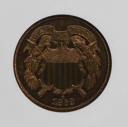 1868 Two Cent Piece 2C NGC PR67RB POP 5/0