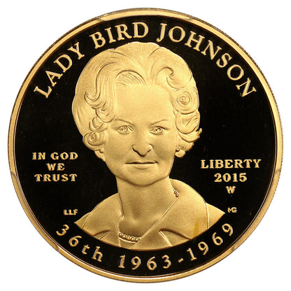 2015-W Lady Bird Johnson $10 PCGS Proof 70 DCAM