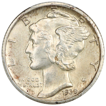 1935-S 10C PCGS/CAC MS65FB - Mercury Dime