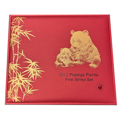 China: 2012 Gold Panda Prestige Set PCGS Gem BU (5 Coins, First Strike, w/Box &