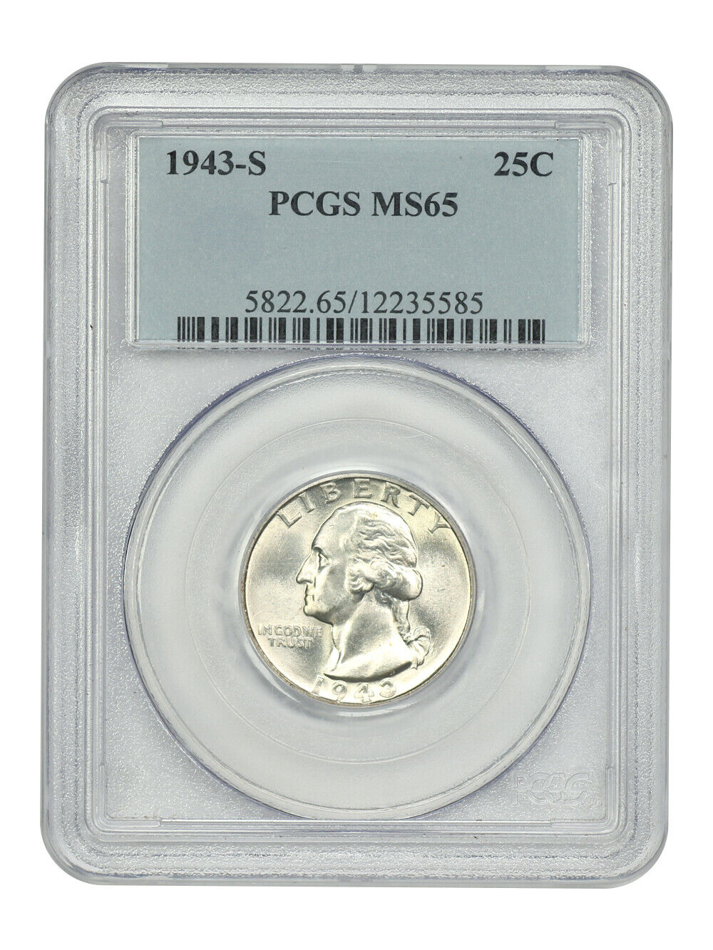 1943-S 25C PCGS MS65 - Washington Quarter