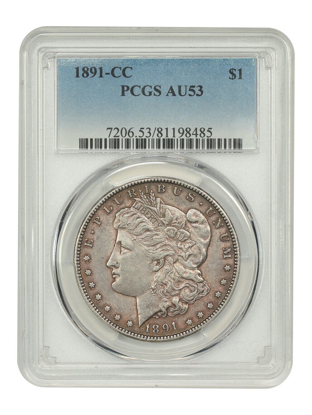 1891-CC $1 PCGS AU53 - Morgan Dollar - Scarce Date