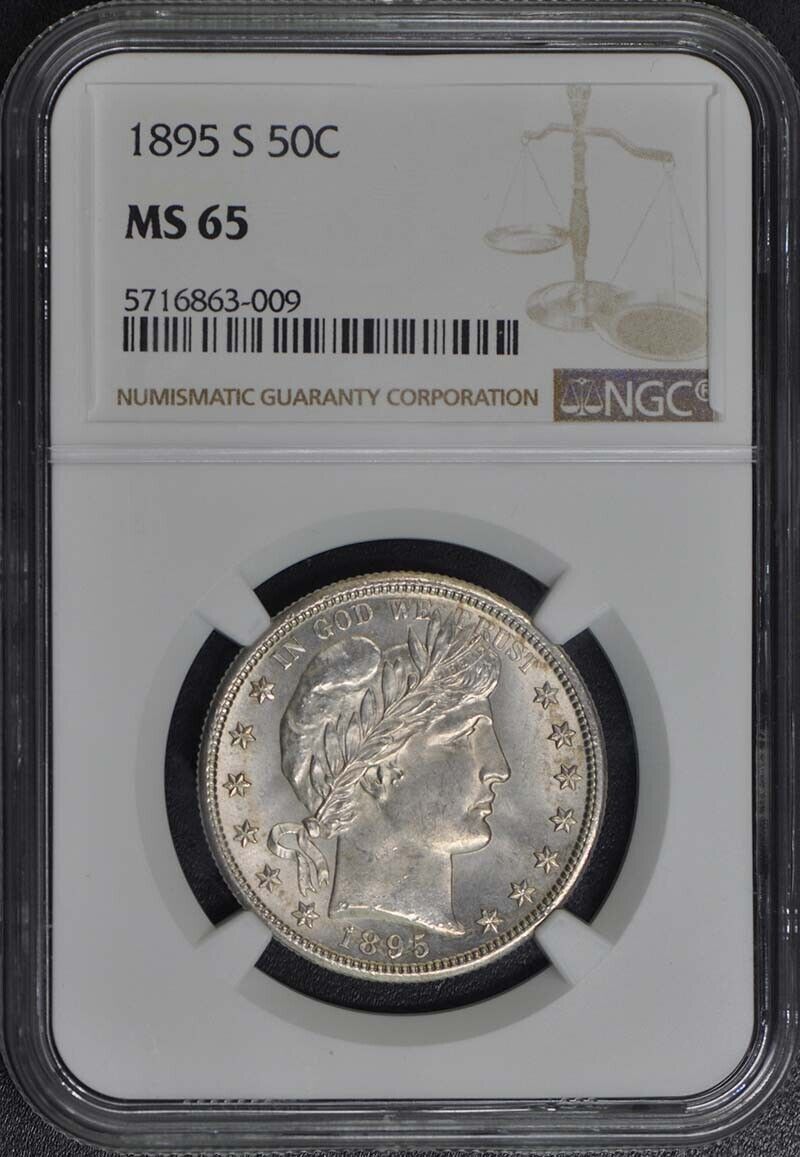 1895-S Barber Half Dollar 50C NGC MS65