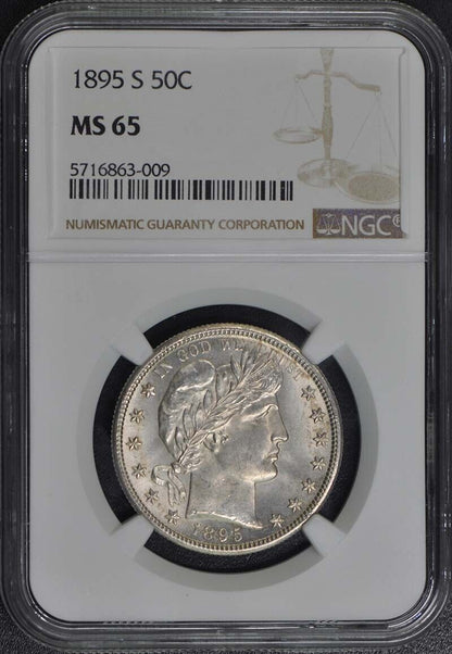 1895-S Barber Half Dollar 50C NGC MS65