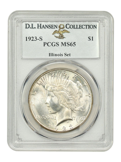 1923-S $1 PCGS MS65 ex: D.L. Hansen/Illinois