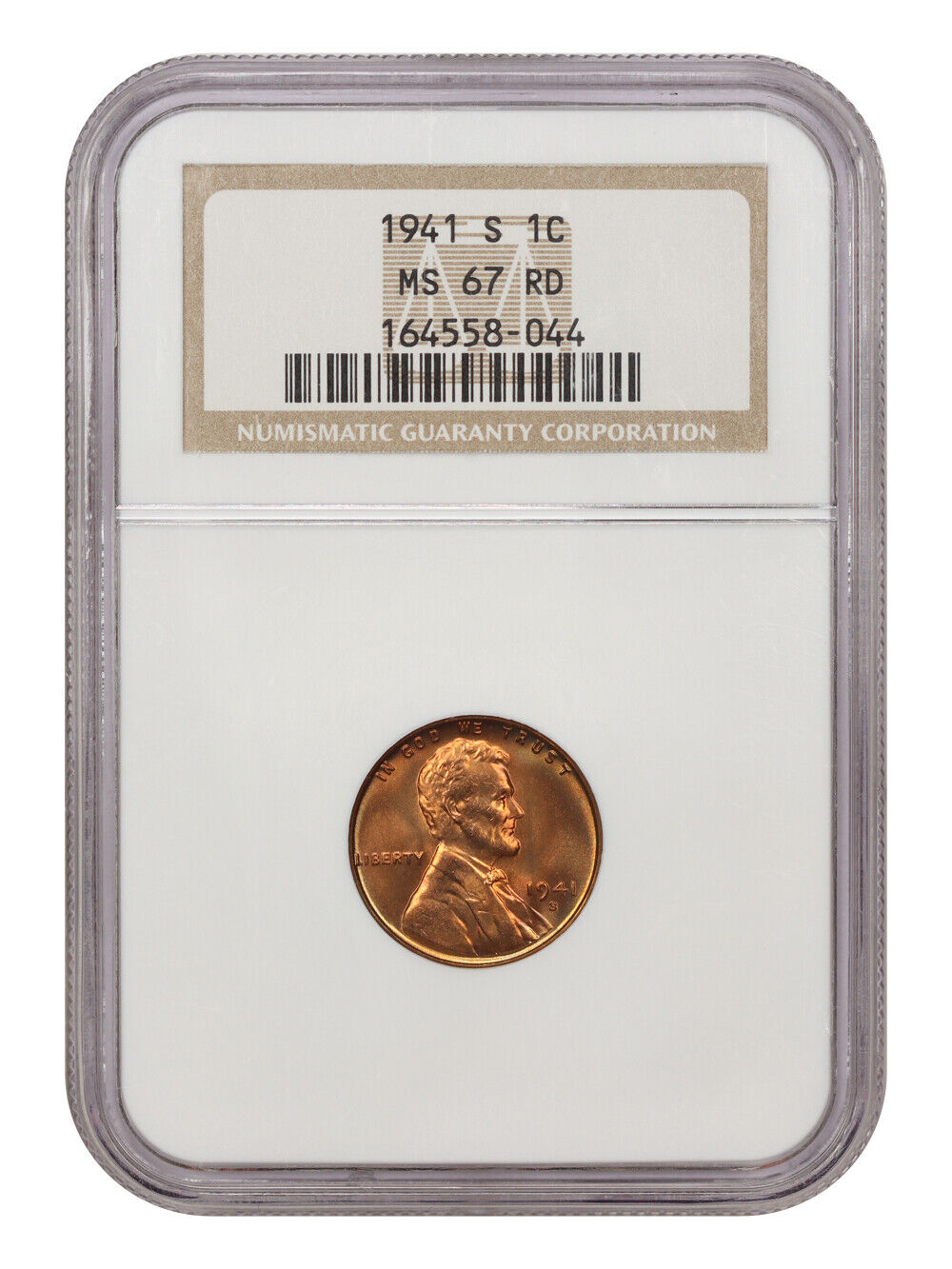 1941-S 1C NGC MS67RD