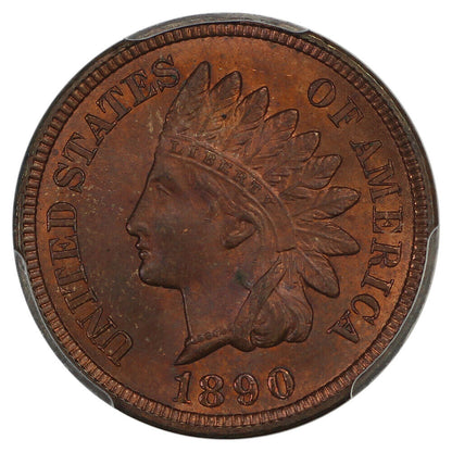 1890 1C PCGS MS65RB - Indian Cent