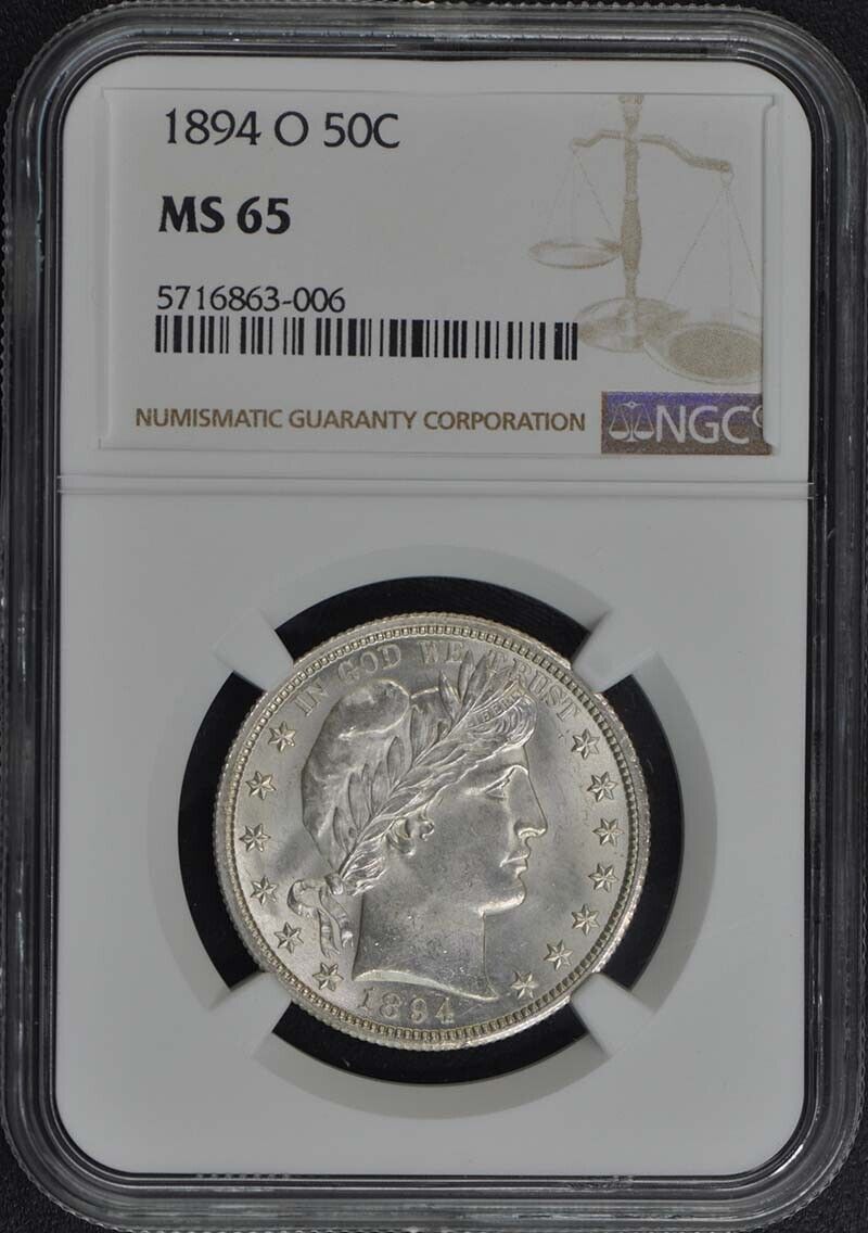 1894-O Barber Half Dollar 50C NGC MS65