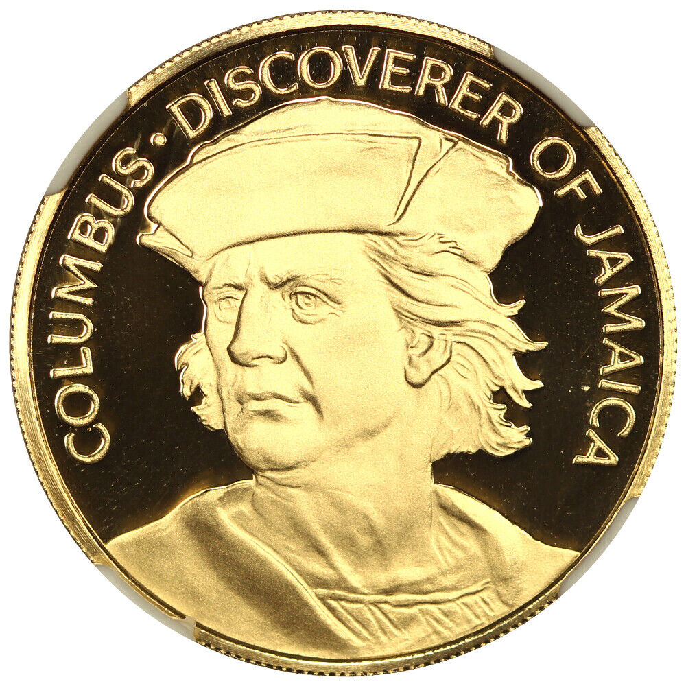 Jamaica: 1975FM G$100 Christopher Columbus NGC PR69DCAM