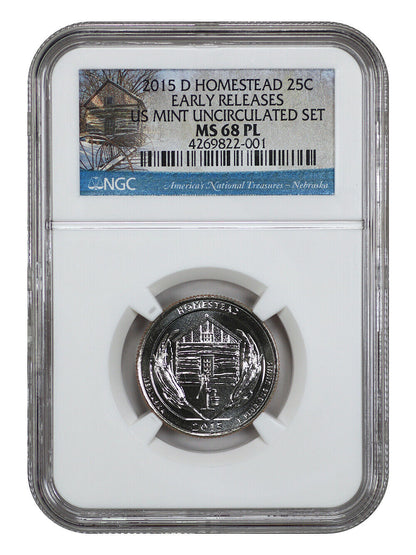 2015-D 25C Homestead NP NGC MS68PL (Early Releases) - Type 1 - Clad