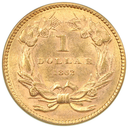 1862 G$1 PCGS MS62 - Gold Dollar - Civil War Era Gold Dollar