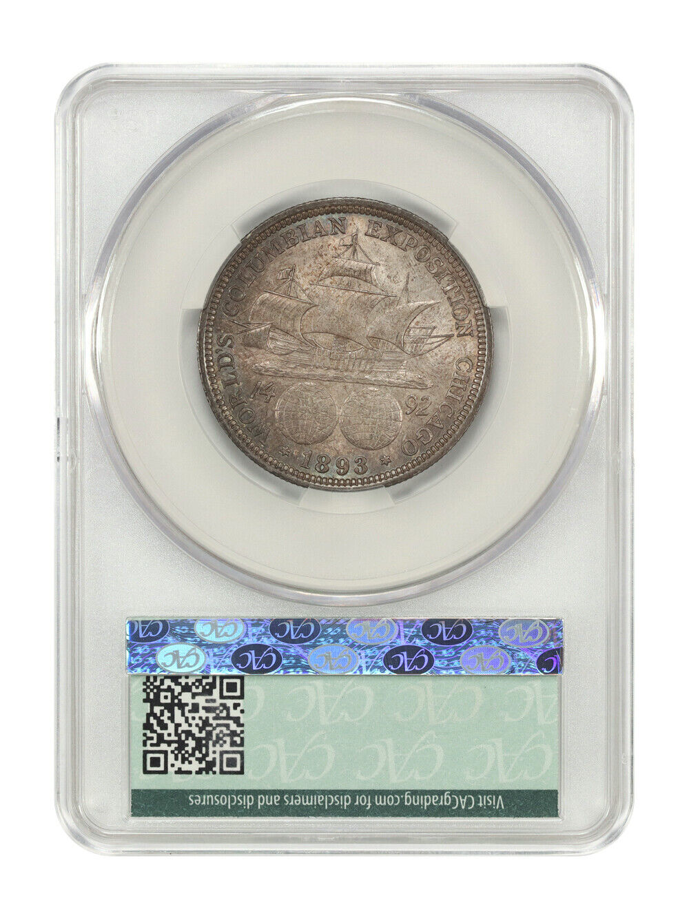 1893 50C Columbian CACG MS63 - Classic Silver Commemorative - Popular Commem