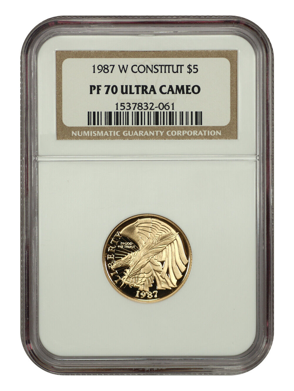 1987-W $5 Constitution NGC PR70DCAM - $5 Modern Gold Commemoratives