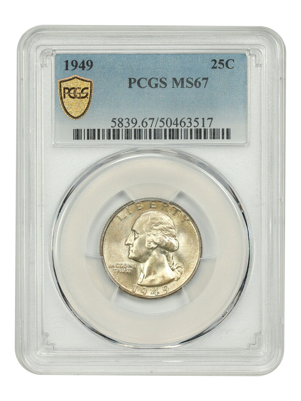 1949 25C PCGS MS67 - Washington Quarter