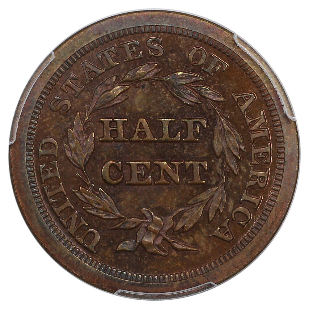 1840 1/2C PCGS PR65RB (Restrike) ex: D.L. Hansen