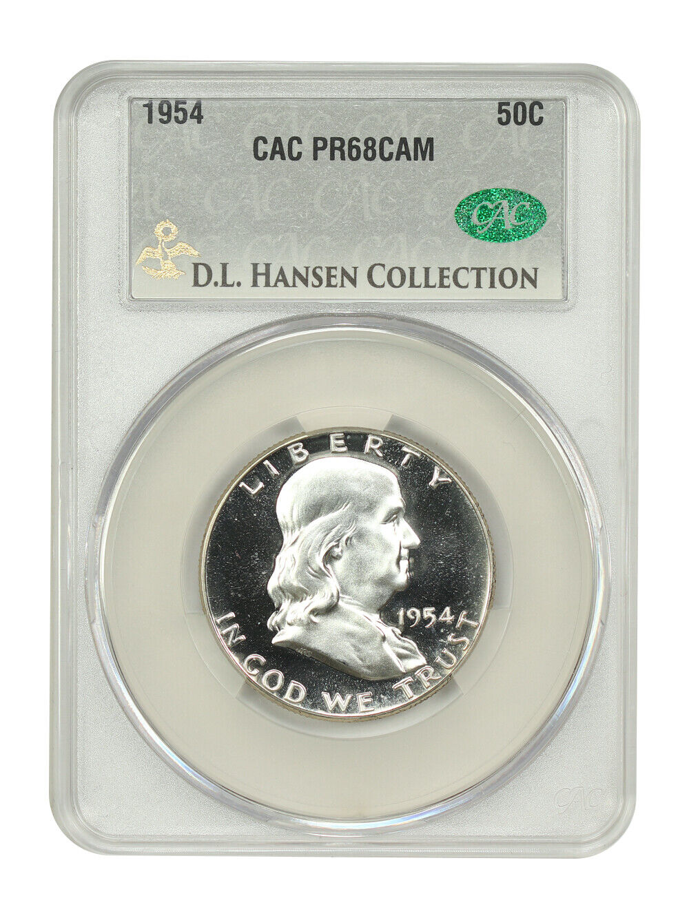 1954 50C CACG PR68CAM ex: D.L. Hansen - Franklin Half Dollar