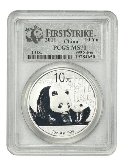 China: 2011 10Yn Silver Panda PCGS MS70 (First Strike) - Other