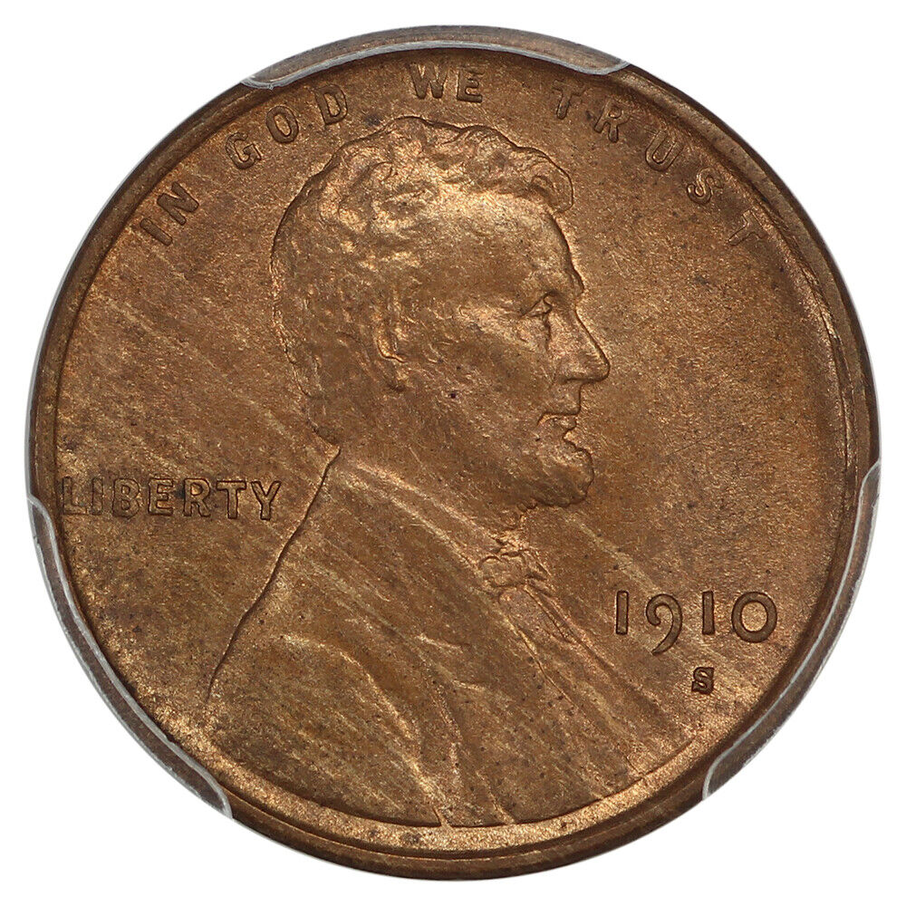 1910-S 1C PCGS MS63RB - Lincoln Cent (Wheat Reverse) - Better S-Mint