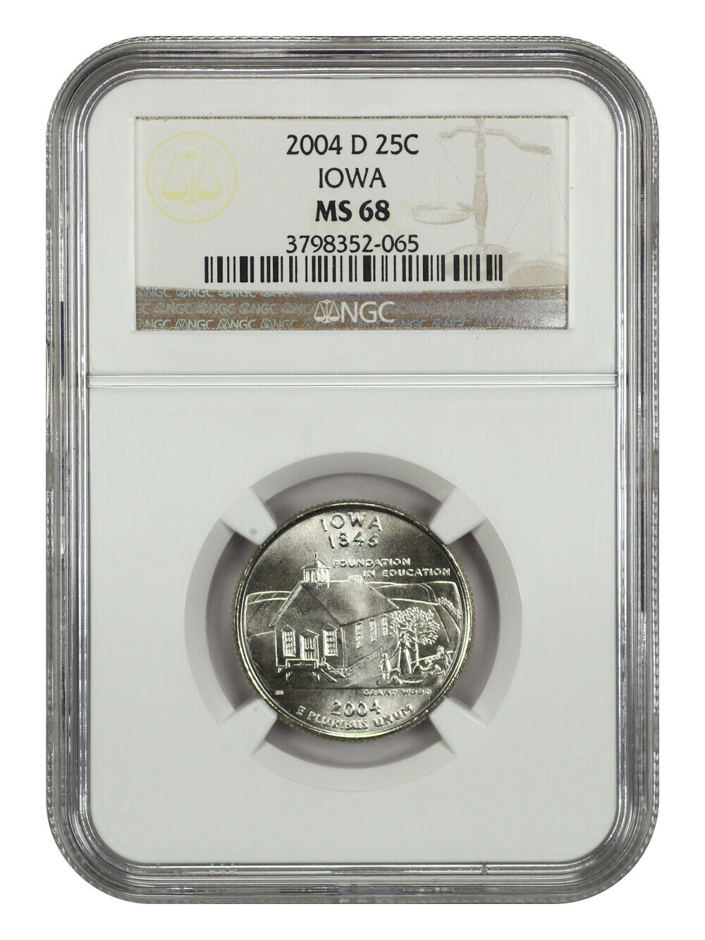 2004-D 25C Iowa NGC MS68 - Washington 50 States Quarters