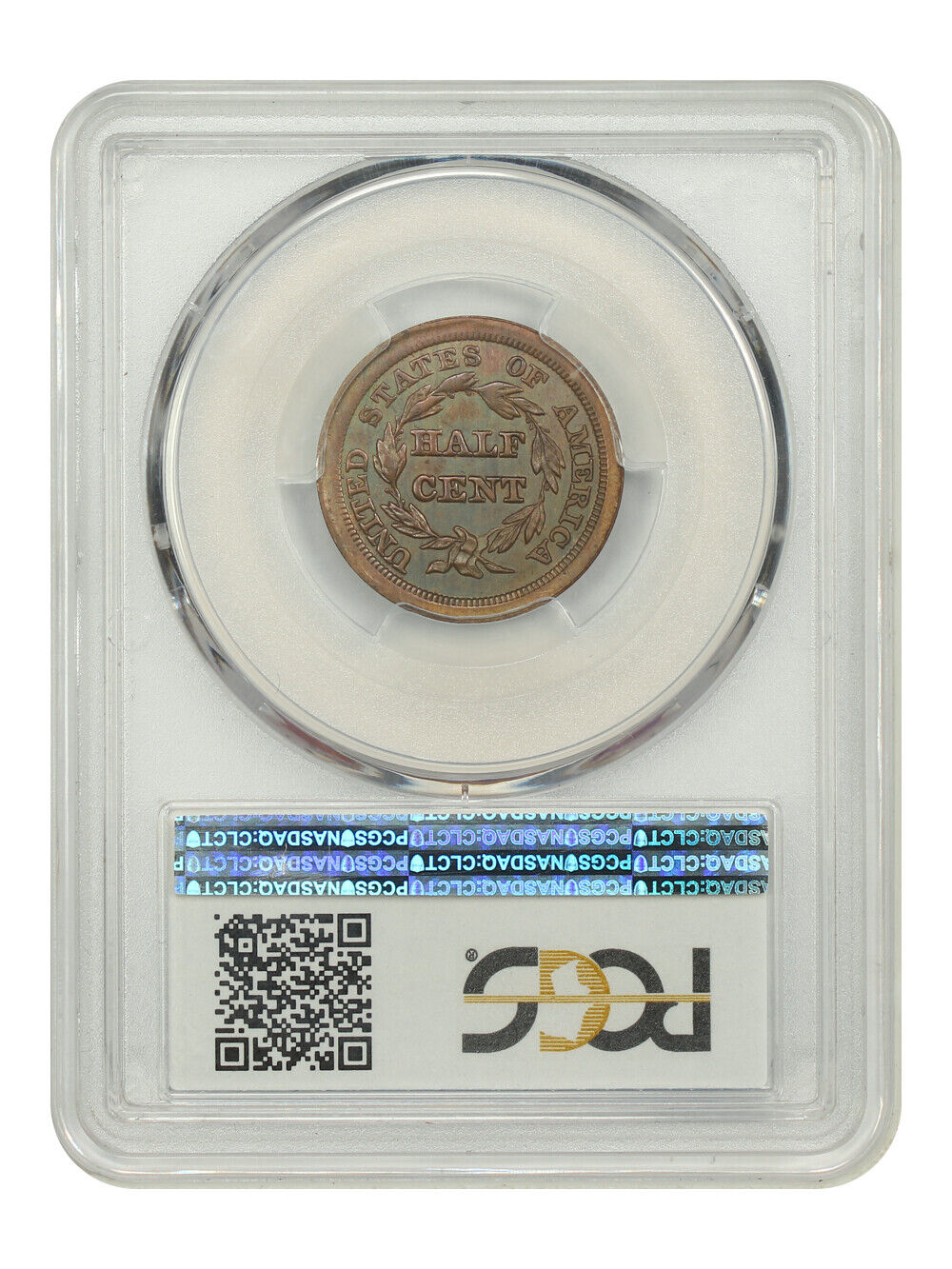 1842 1/2C PCGS PR63BN (Restrike) - Braided Hair Half Cent