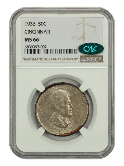 1936 50C Cincinnati NGC/CAC MS66 - Classic Silver Commemorative