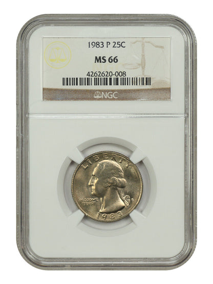 1983-P 25C NGC MS66 - Washington Quarter