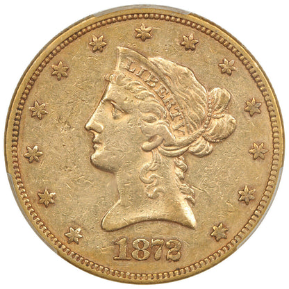 1872 $10 PCGS AU50 - Liberty Head $10