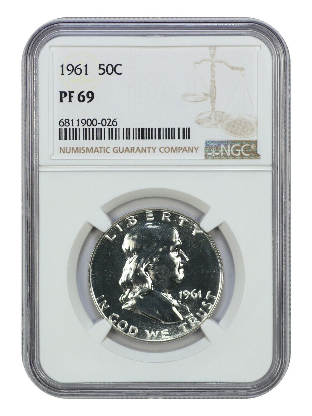 1961 50C NGC PR69 - Franklin Half Dollar