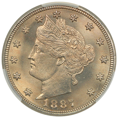 1887 5C CACG MS66+ ex: D.L. Hansen - Liberty Nickel