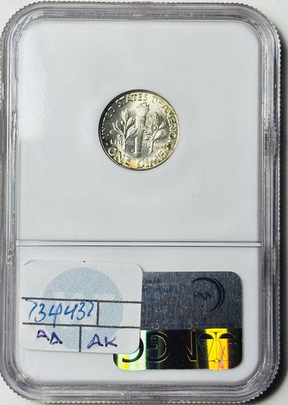 1949 D Dimes Roosevelt NGC MS-66 FT PRETTY COLOR