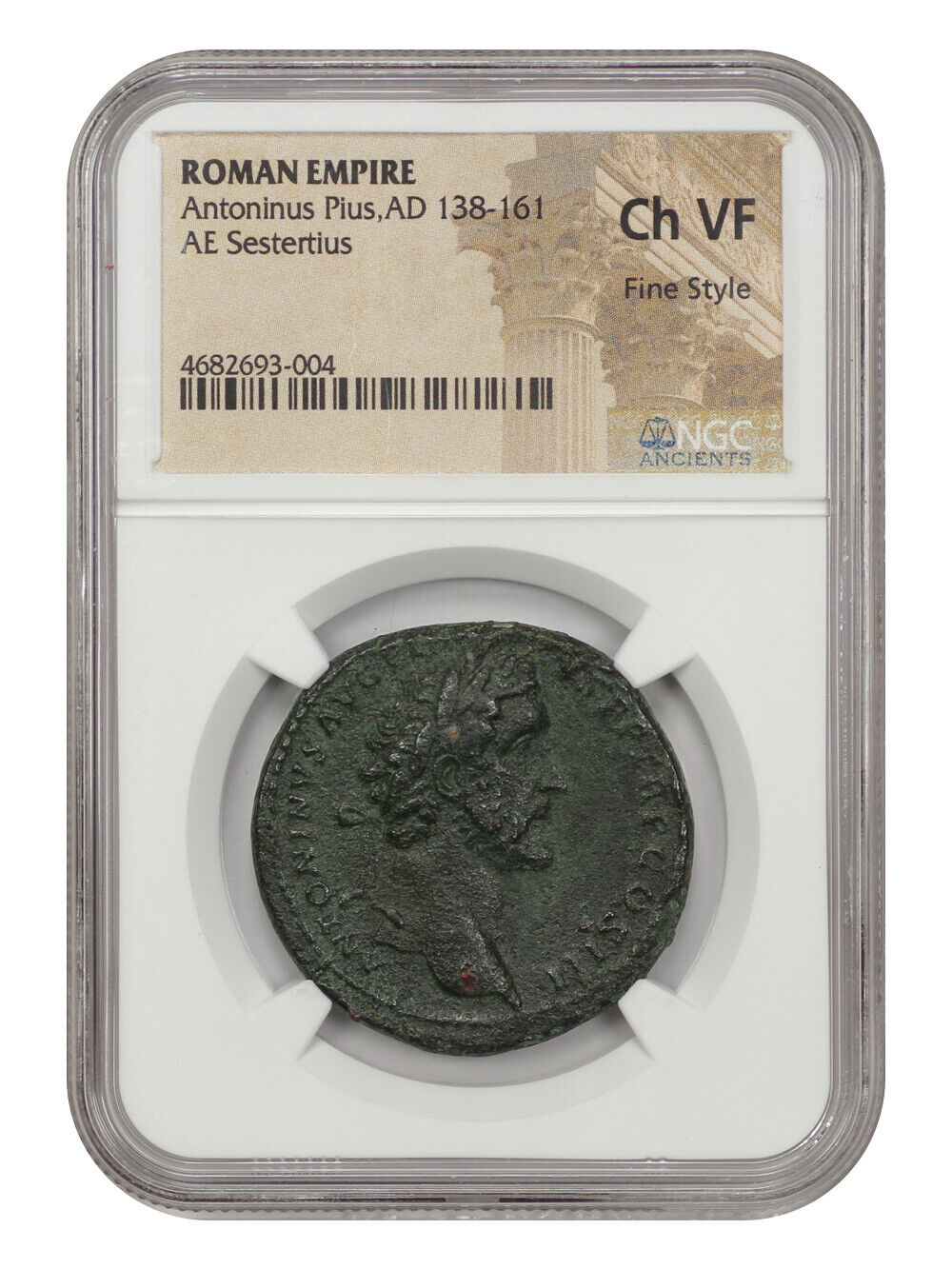 Ancient Roman: Antoninus Pius (AD 138-161) AE Sestertius NGC Choice VF