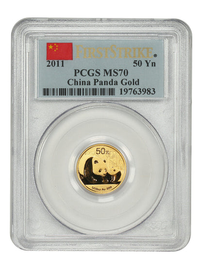 China: 2011 50Yn Gold Panda PCGS MS70 (First Strike) - Other