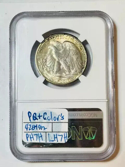 1945 D Walking Liberty Half Dollar NGC MS-67+ PQ Great toning!!