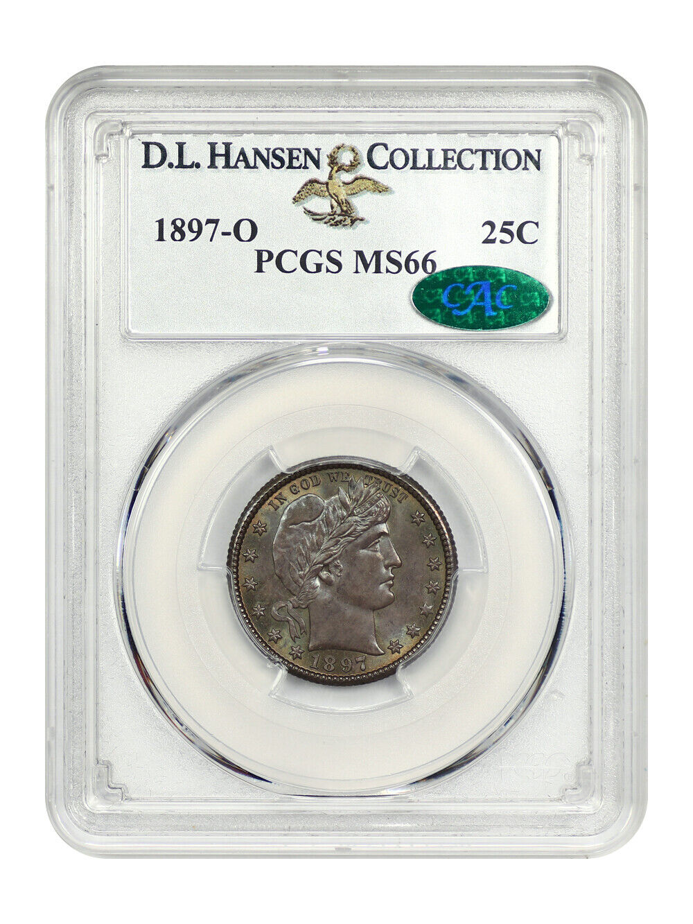 1897-O 25C PCGS/CAC MS66 ex: D.L. Hansen