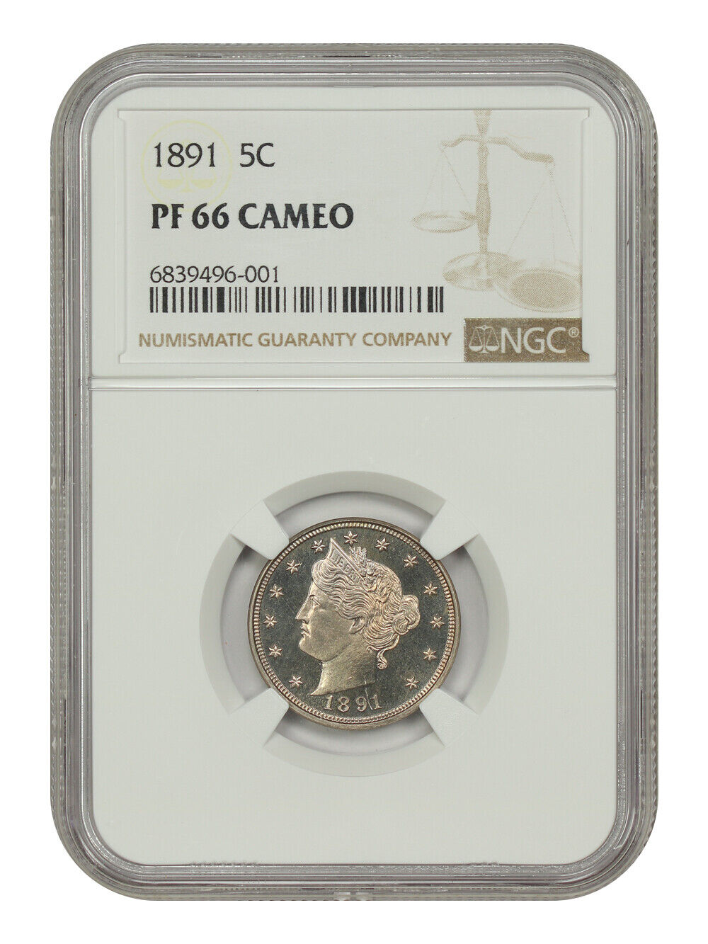 1891 5C NGC PR66CAM - Liberty Nickel