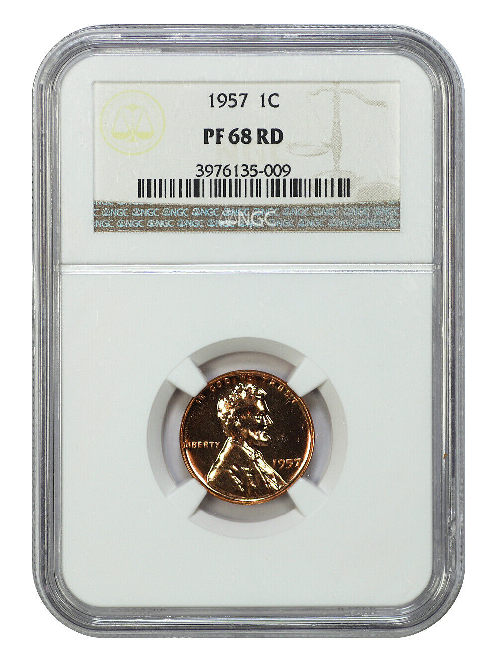 1957 1C NGC PR68RD - Lincoln Cent (Wheat Reverse)