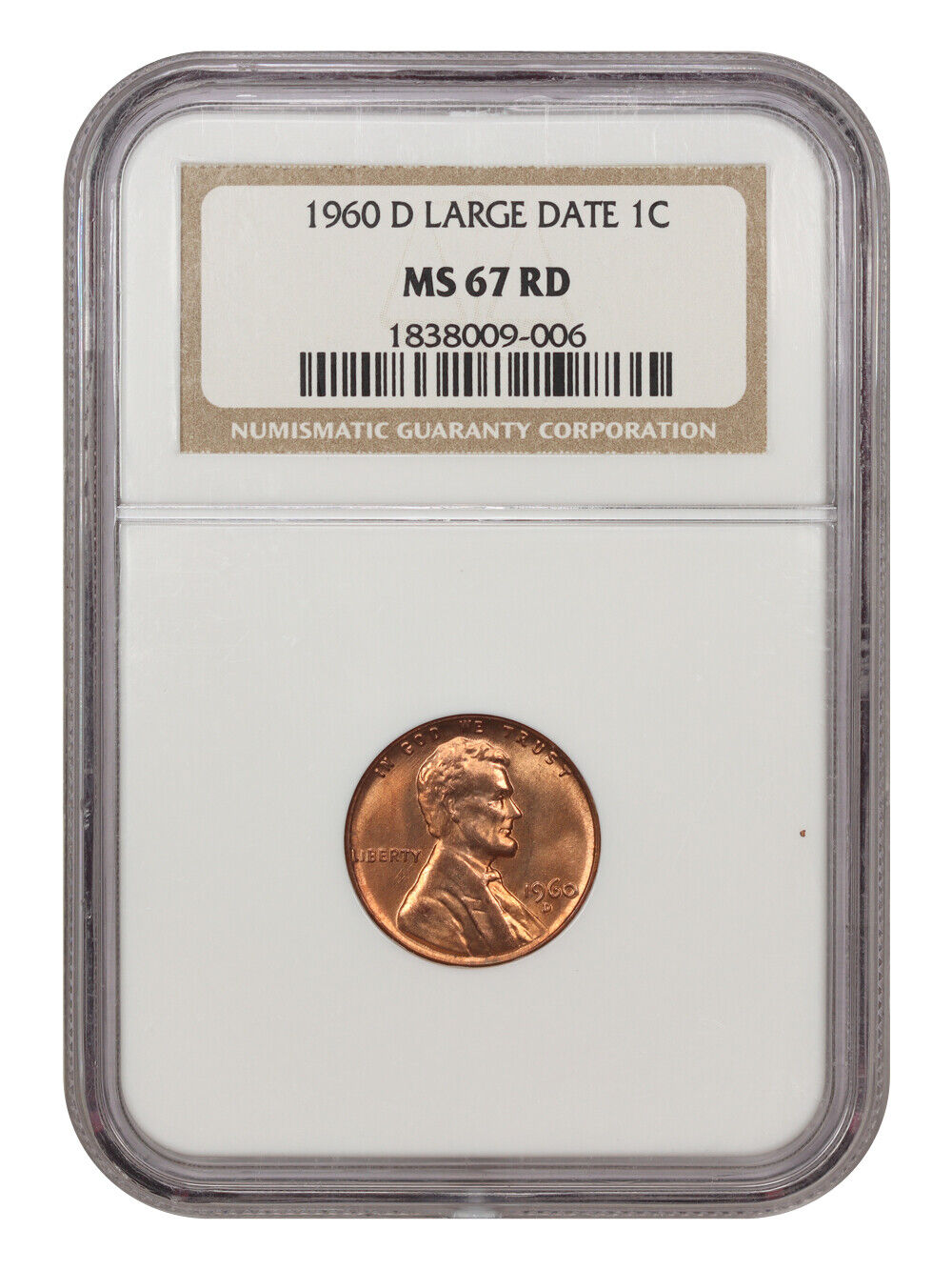 1960-D 1C NGC MS67RD (Large Date)