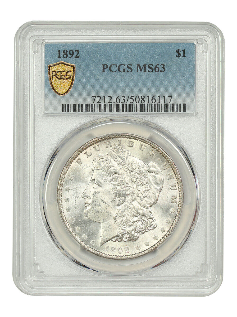 1892 $1 PCGS MS63 - Morgan Dollar - Better Date P-Mint