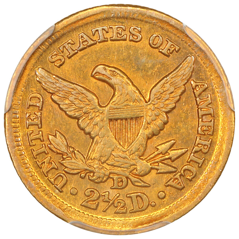 1855-D $2.50 PCGS AU55 ex: D.L. Hansen - Liberty Head $2.5