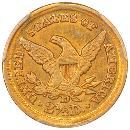 1855-D $2.50 PCGS AU55 ex: D.L. Hansen - Liberty Head $2.5