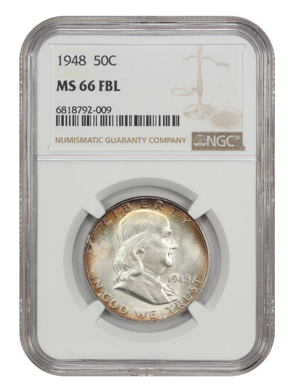 1948 50C NGC MS66FBL - Franklin Half Dollar