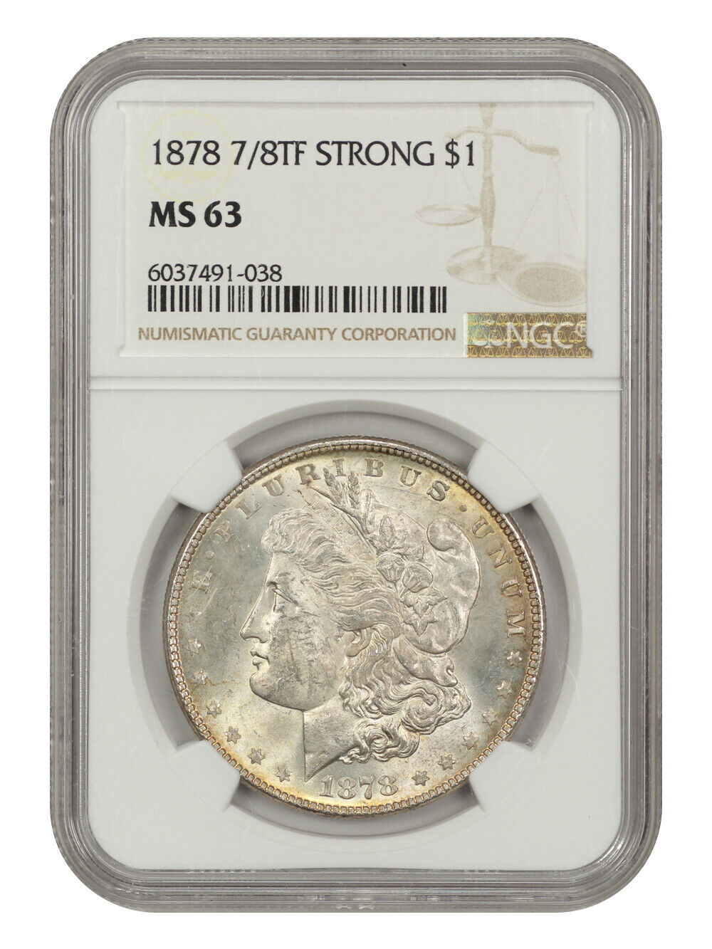 1878 7/8TF $1 NGC MS63 (Strong)