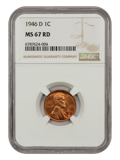 1946-D 1C NGC MS67RD